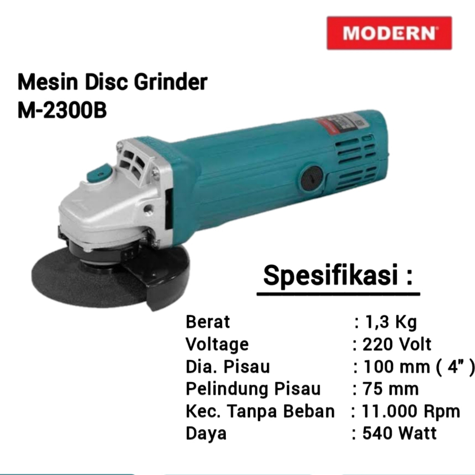 Mesin Gerinda Tangan 4” Modern Disc Grinder - Gurinda Listik Alat Potong Besi Kayu 4 Inch