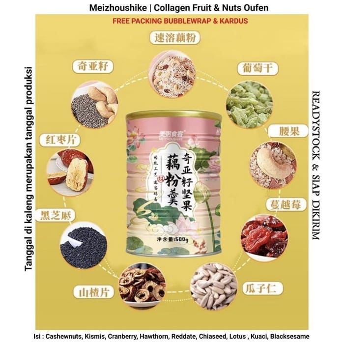

Oufen Lotus Roots Granules 500g Meizhoushike Kaleng