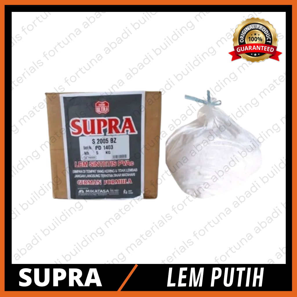 

Lem PVAc Putih Supra Berat 5KG Lem Putih Super