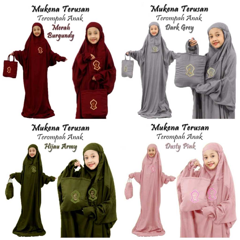 MUKENAH TERUSAN ANAK ANAK POLOS