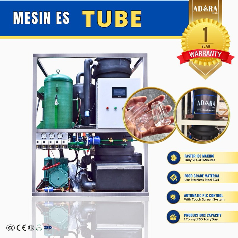 Mesin pembuat es kristal 2 ton tube