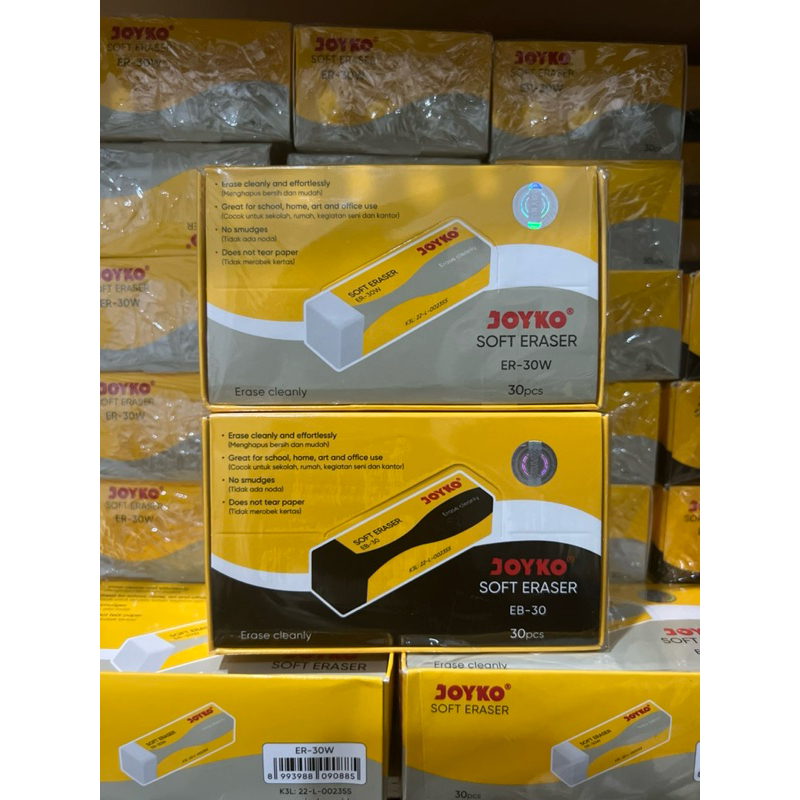 

Penghapus Joyko EB-30W & ER-30W / Penghapus Boxy - 1pax isi 30pcs Warna Hitam / Putih
