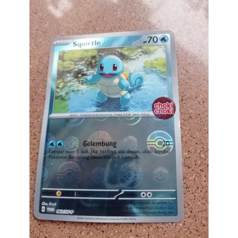 Squirtle hologram kartu pokemon asli choki choki TCG Indonesia