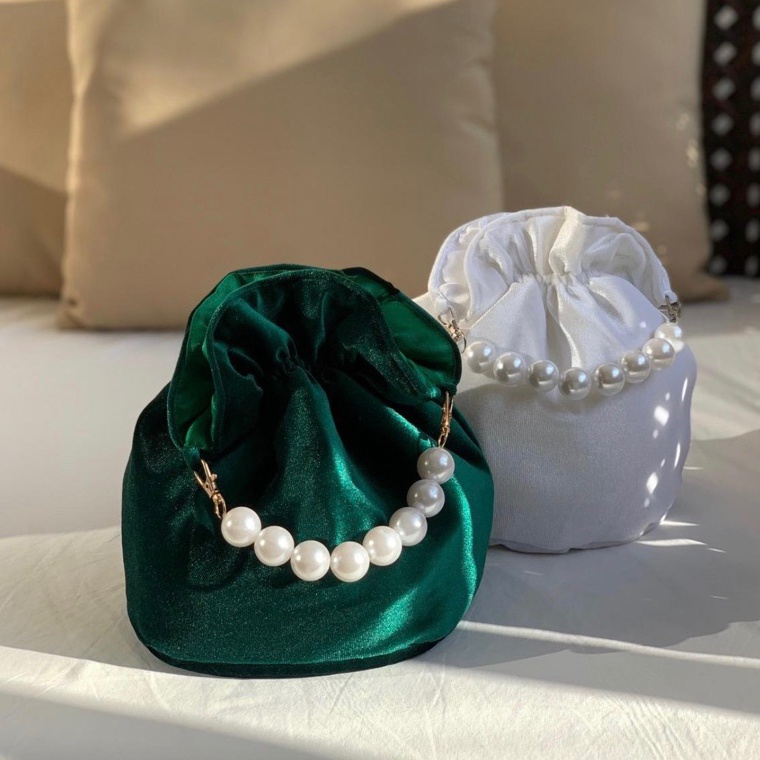 ART X97I  THE DAILY WEAR  Yura Mini Bag Tas Mini Mutiara Lucu Warna Fuschia Merah Sage Pink Hitam Pu