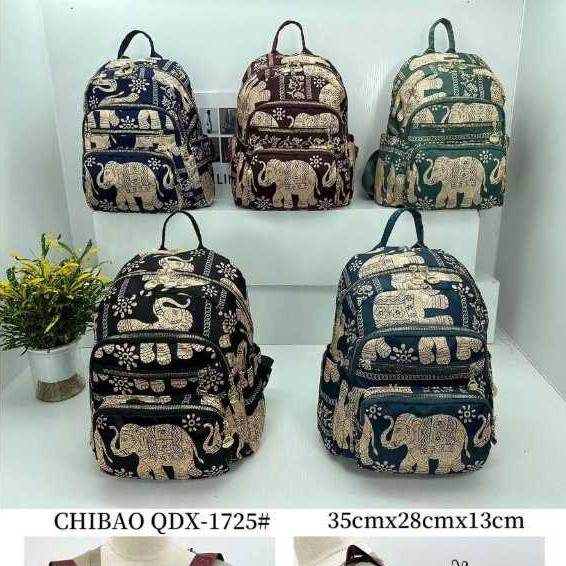 Ransel Wanita Chibao Tas Ransel Wanita Motif Gajah Model QDX-1725 Chibao QDX-1725 Motif Gajah