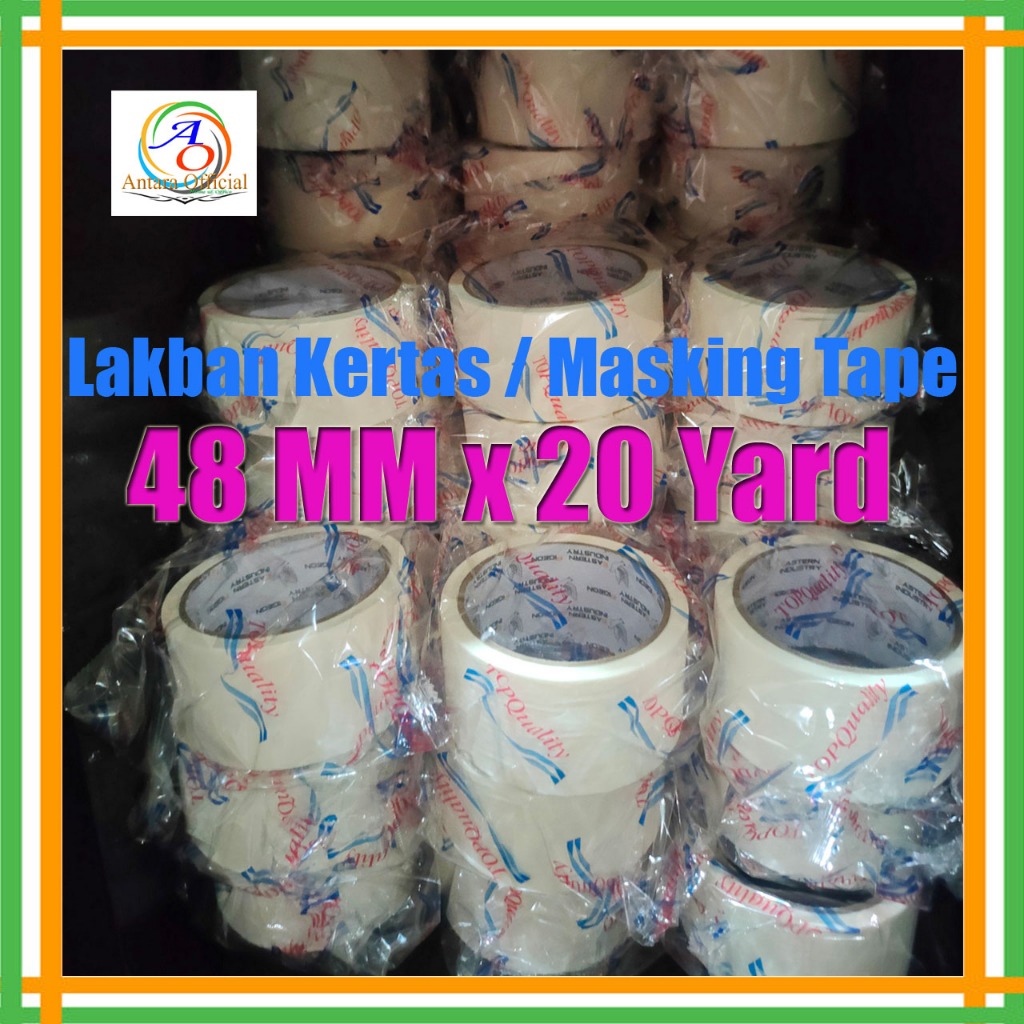 

Lakban Kertas 2 Inchi Masking Tape 48mmx20yard Isolasi Paper Tape High Quality