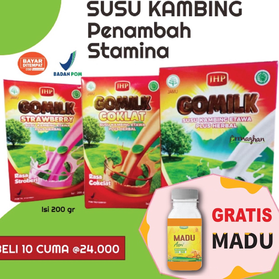 

Promotion BISA COD GARANSI BELI 1 GRATIS JAHE BELI 3 GRATIS MADU Gomilk Susu Kambing Etawa Plus Herbal Penambah Nafsu Makan Anak 2 gr
