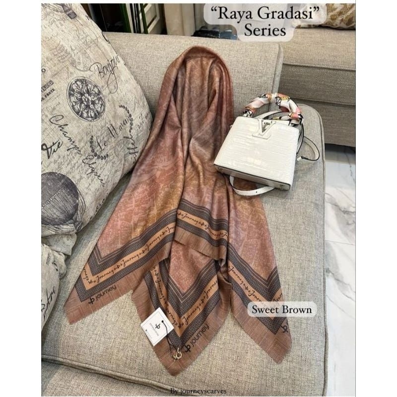 HIJAB SEGIEMPAT VOAL MOTIF JOURNEY PRINTING SUBLIM PREMIUM BESTSELLER / Hijab segiempat voal motif p