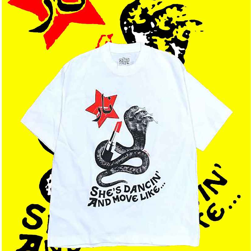 Kaos NARA - T-SHIRT KRAZY BRAZY - TS WHITE SHE'S DANCING AND MOVE LIKE 24s BAHAN TEBAL