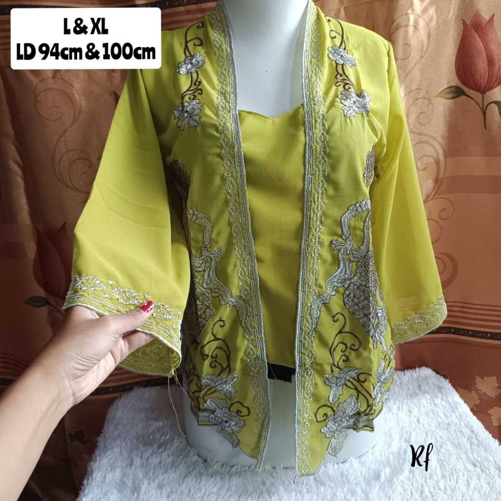 Kebaya Ready / Kebaya Sifon Bordir Motif Wayang / Kebaya Bali