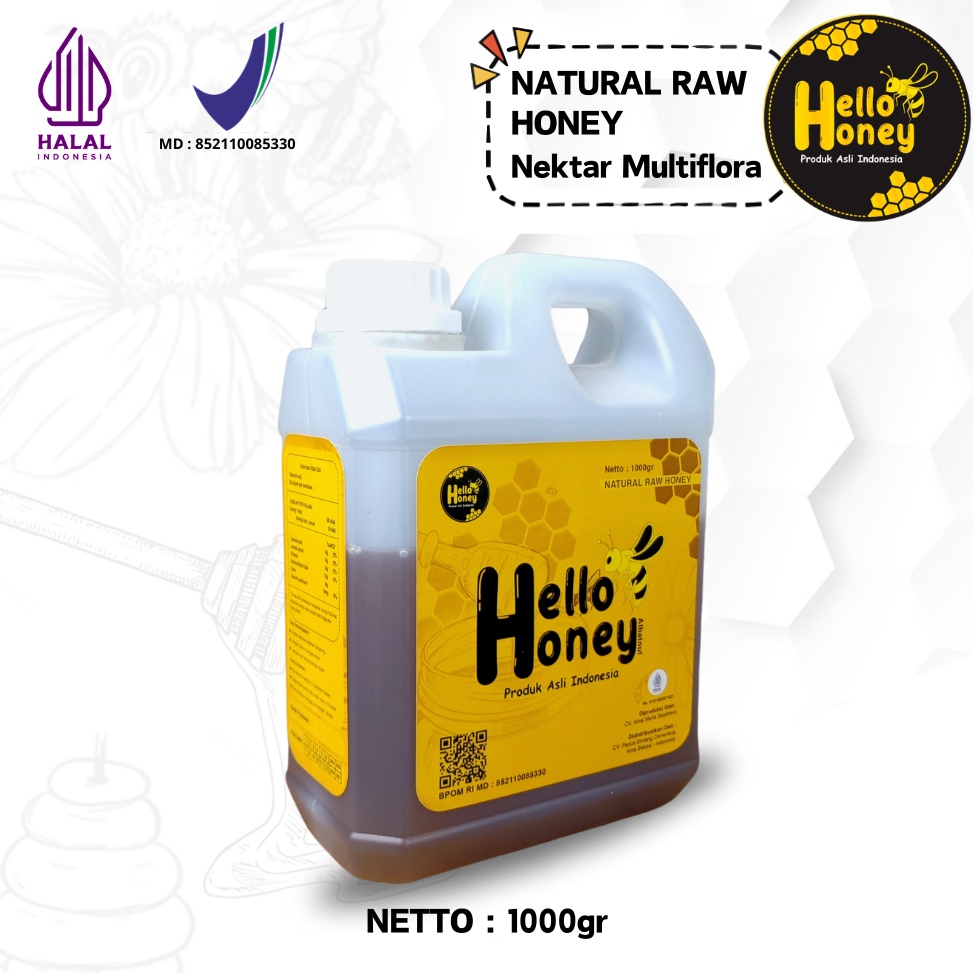 

Cuma hari ini Hello honey Madu Asli Murni 1 KG Natural Raw Honey
