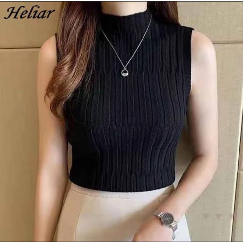Atasaan  Tanktop Premium/Inner Turtleneck Wanita/Atasan Wanita Rompi Dalam Baju Jilbab Rajut Manset