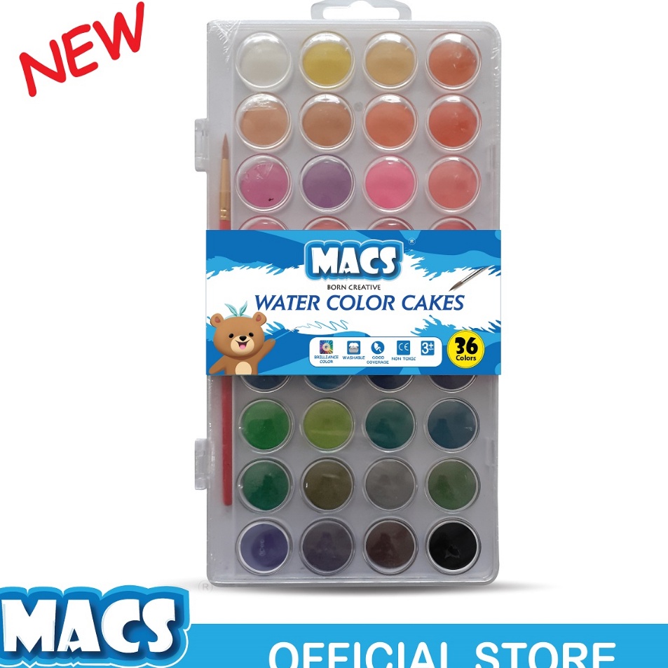 

Kejutan Minggu Ini MACS Cat Air Water Color Cakes 36 Warna
