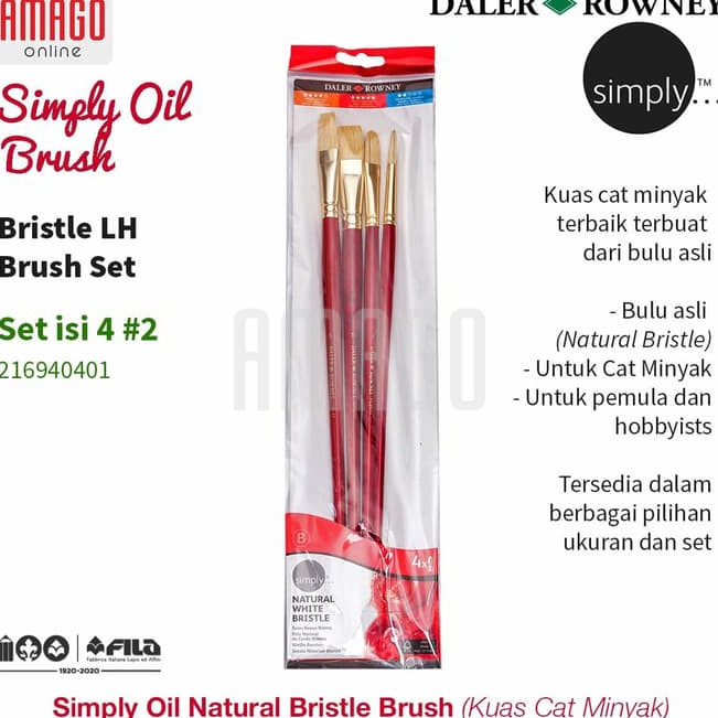 

Dijamin Keren DALERROWNEY Simply Oil Bristle LH Brush Set 4 pcs 2 2169441