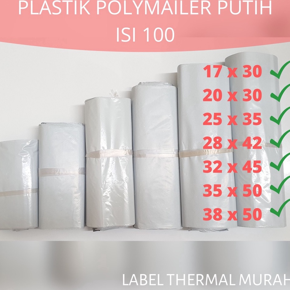 

Serbu Discount POLYMAILER PUTIH PLASTIK PACKING 17x3 2x3 25x35 28x42 32x45 35x5 38x5