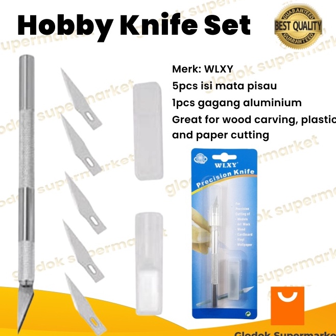 

Paket Kejutan Pisau Ukir Service IC WLXY Precision Hobby Knife Set Refill Isi 5 Mata Pisau