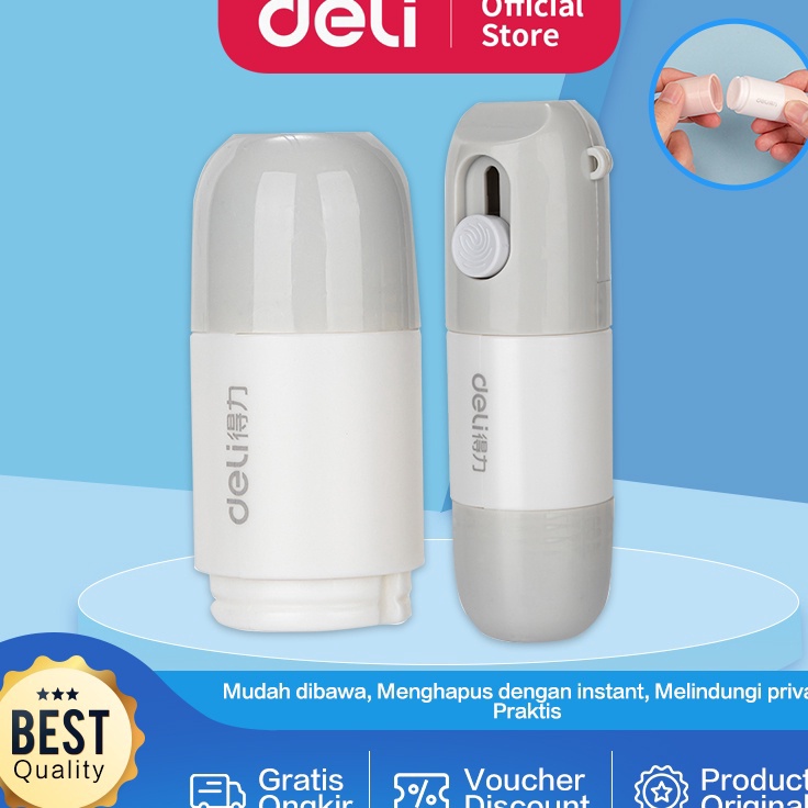 

Grosir Favorit Deli Roller Stamp Stempel Pelindung Data 2 in 1 Dengan Cutter Penghapus Nama Alamat Resi JQ12X