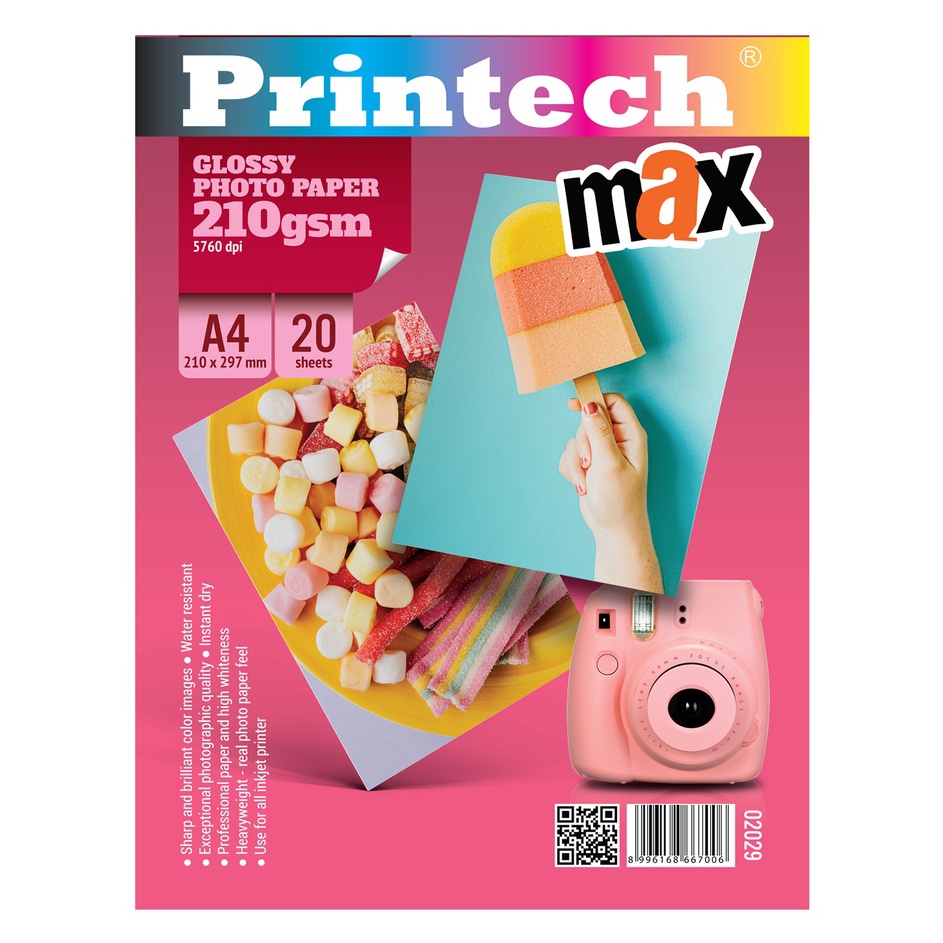 

Model Terheboh Kertas Foto Photo Paper PRINTECH Glossy MAX A4 21gsm 229