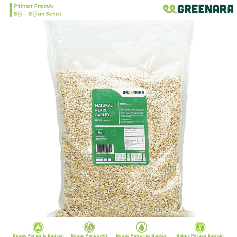 

Lagi murah Greenara Biji Jali Jali 1kg Natural Pearl Barley