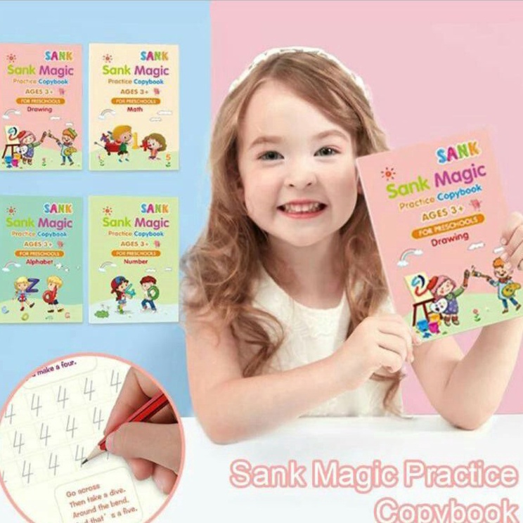 

Ready Khusus 1 SET 4 BUKU SANK MAGIC BOOK BUKU PINTAR BELAJAR MENULIS MEMBACA LATIHAN PAUD PRESCHOOL BUKU MEWARNAI MAGIC BOOK