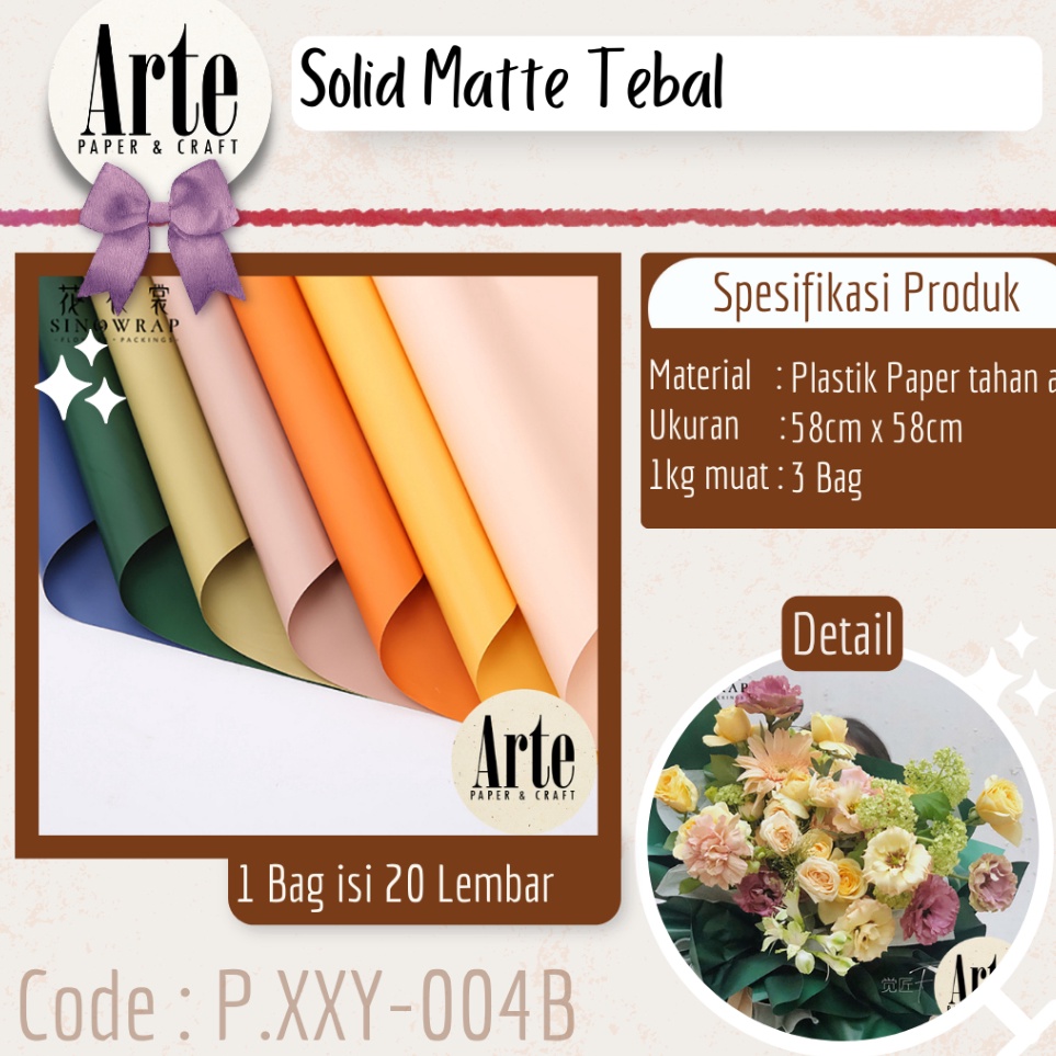 

Special Order 2 Lembar Cellophane Solid Matte Tebal Sinowrap Ori Kertas Buket Bunga Korean Tebal Waterproof Flower Wrapping Paper Calor Kado Arte Grosir Florist Supply Jakarta Bekasi PXXY4B