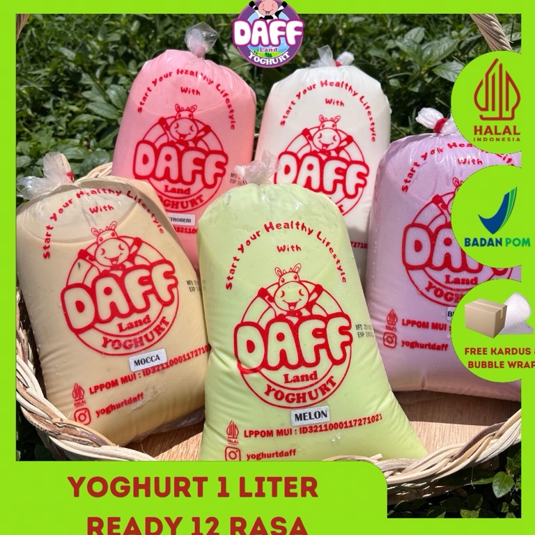 

Laku keraz BPOM PREMIUM YOGURT 1 LITER KEMASAN PLASTIK READY 12 DAFF YOGHURT