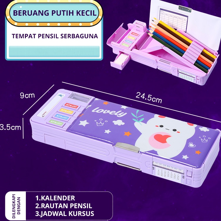

Pasti Ready MATOUGUI Kartun Beruang Pensil Case Tempat Pensil Multifungsi Motif Unicorn Dinosaurus Astronot Untuk Anak
