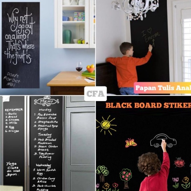 

Sekarang Diskon 2 Meter FREE 5 Kapur Warna Papan Tulis Tinggal Tempel Self Adhesive Blackboard hitam praktis Stiker blackboard papan tulis STIKER PAPAN TULIS