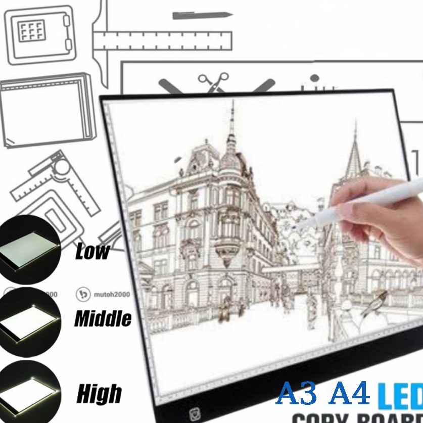 

Murah Ekonomis CODA3A4 LED Drawing Tracing Board Stensil Board Papan Jiplak Gambar LED Anak Dewasa Copy Board Papan LED Light Pad Ultra Slim Copy Board