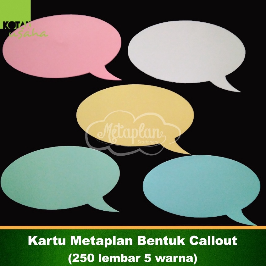 

Ready Terjamin Kartu Metaplan Bentuk Callout 25 lembar 5 warna