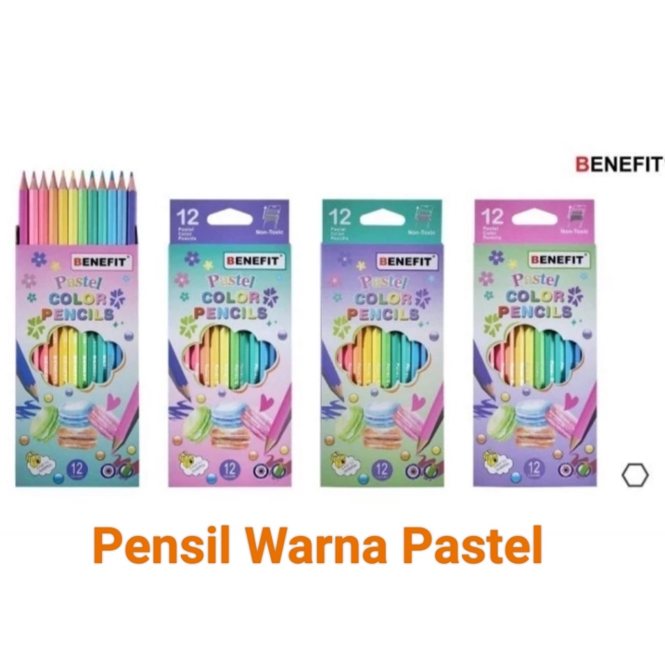 

Serbu Stock Pensil Warna Panjang 1288 Pastel Benefit Pastel Color Pencils 12 Warna