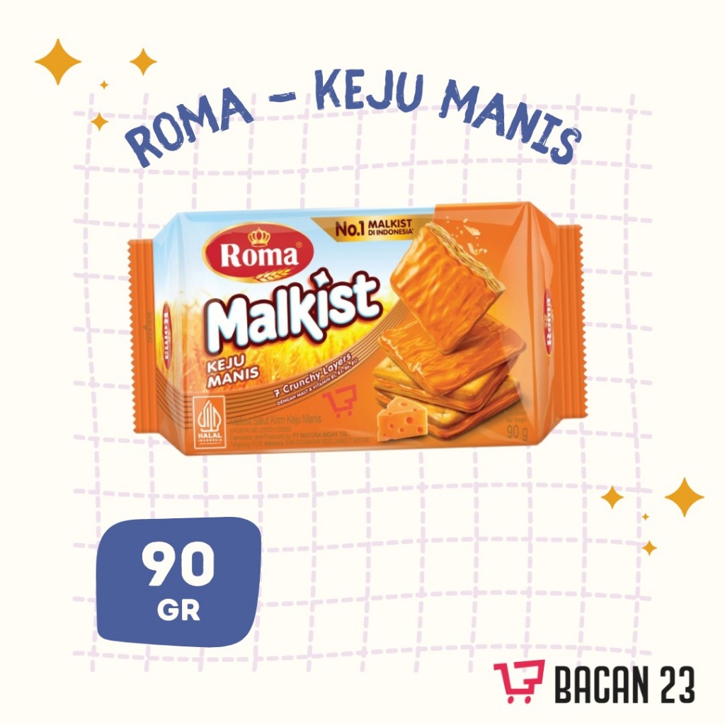 

Biskuit Roma Malkist Keju Manis (90 Gr) / Malkist Roma - Malkist crunchy Layers