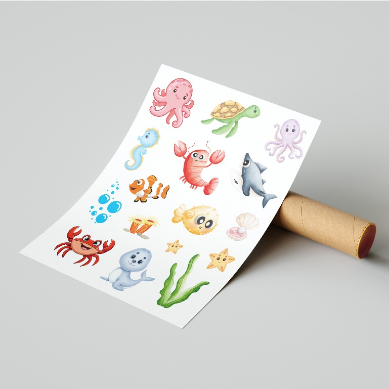 

More.art - Cartoon sticker pack, sticker sheet aeshtetic untuk dekorasi scrapbook, journaling