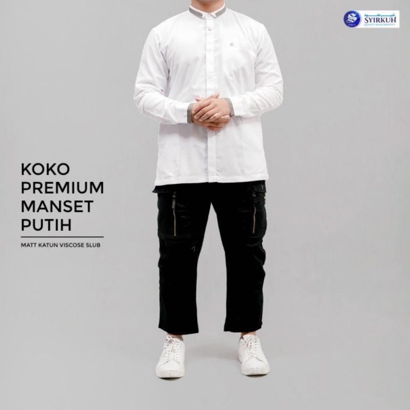 Koko Syirkuh Premium Manset Putih | Size Dewasa