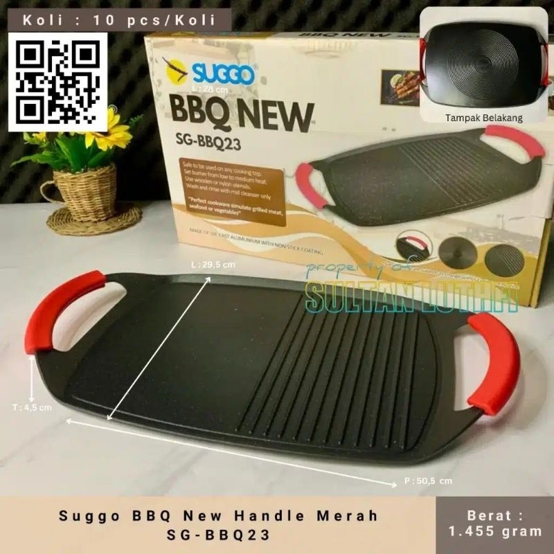 suggo long bbq grill panggangan anti lengket panggangan kompor alat pemanggang teflon