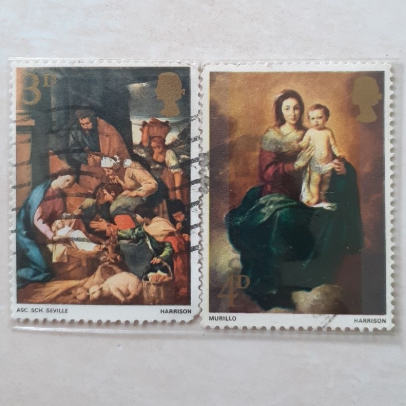 

Perangko Inggris Britania Raya Christmas 1967 Tahun 1967 set 2pcs