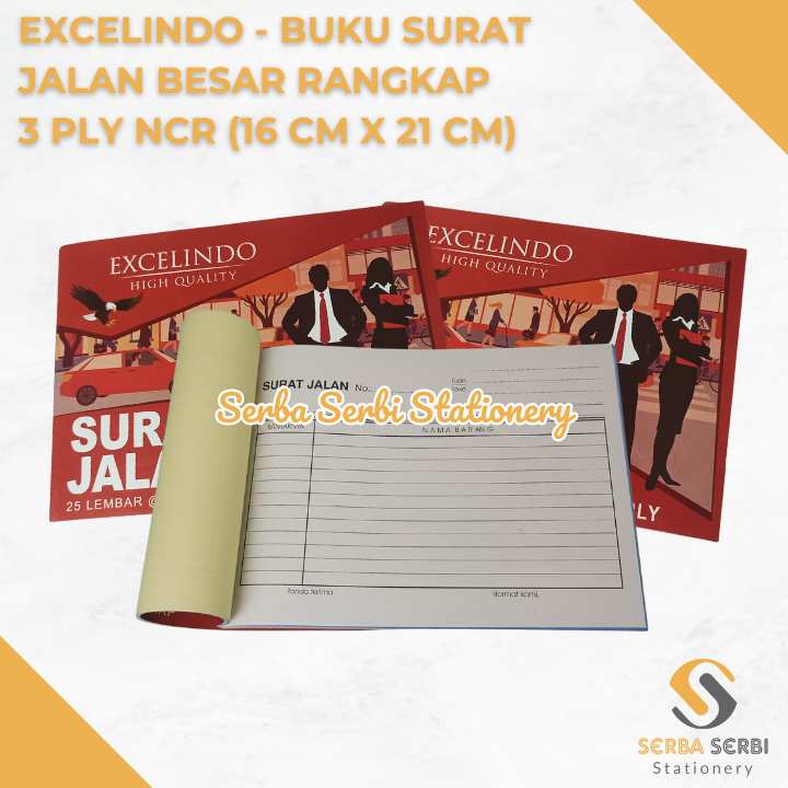

GROSIR (1 PAK ISI 10 BIJI) EXCELINDO - BUKU SURAT JALAN B3 / BESAR RANGKAP 3 PLY X 25 SET NCR (16 CM X 21 CM)