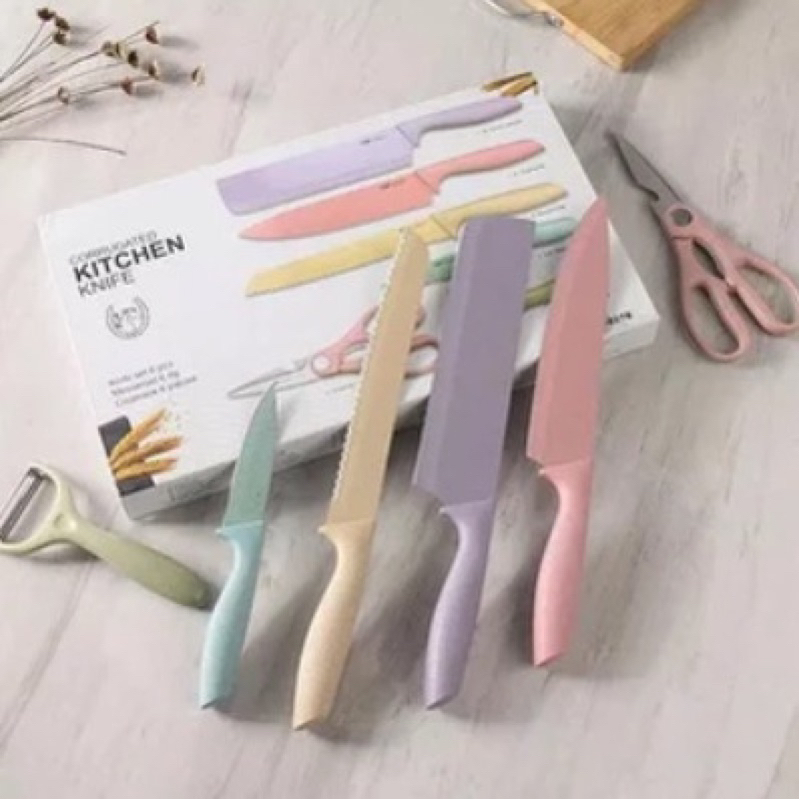 Pisau Jerami Set Dapur Macaron