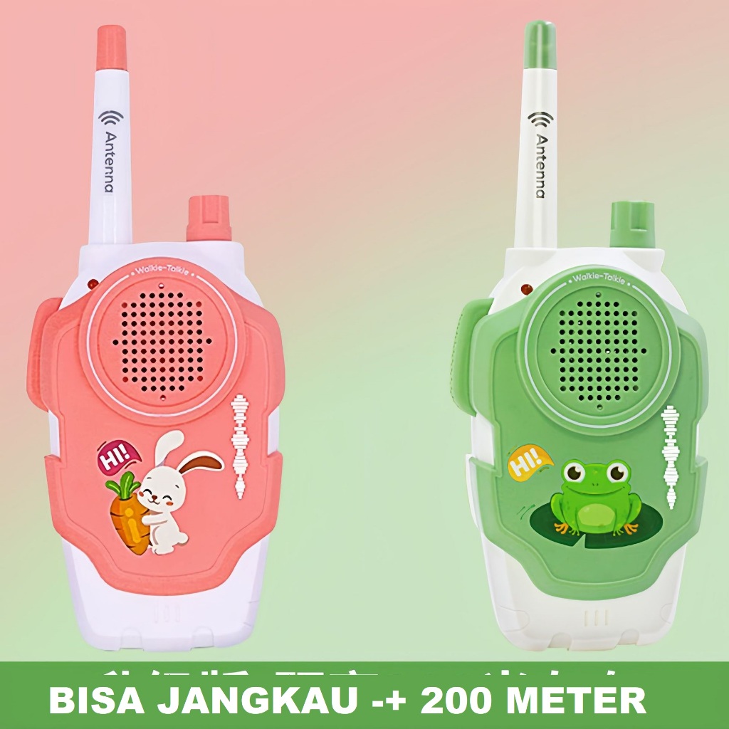 jarak bisa 100M - Mainan ANAK Walkie Talkie Intercom Elektronik Dua Arah MIni Portable untuk Anak hp