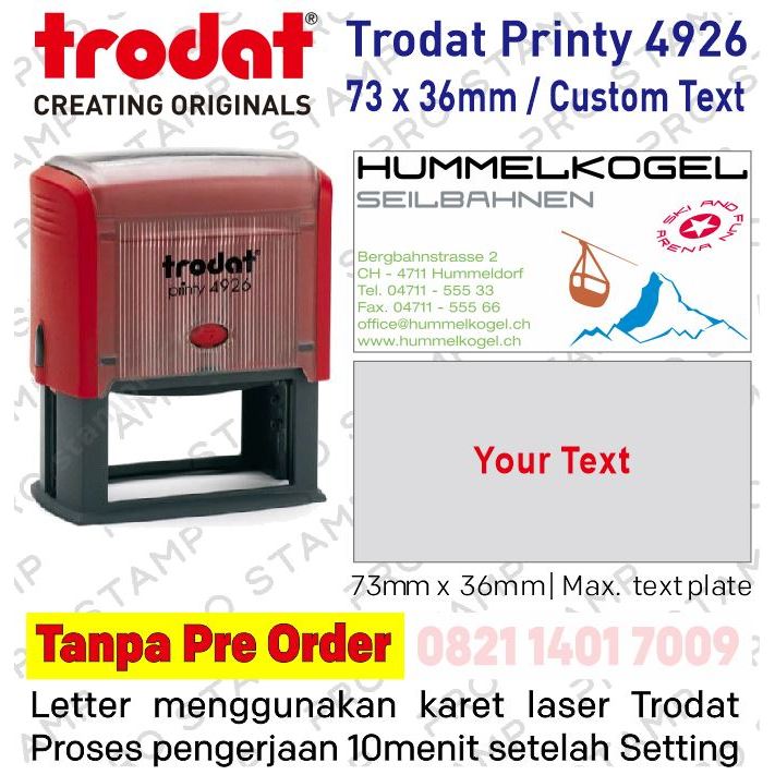 

Stempel Otomatis Custom Design Trodat 4926 (Ukuran 73x36 mm)