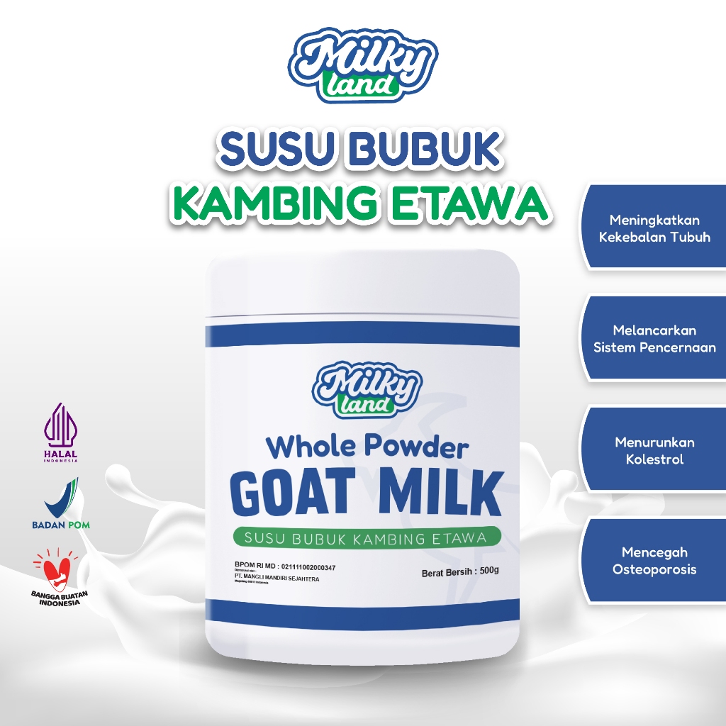 

Susu Kambing Etawa Bubuk Original 500gr Rendah Gula Milkyland