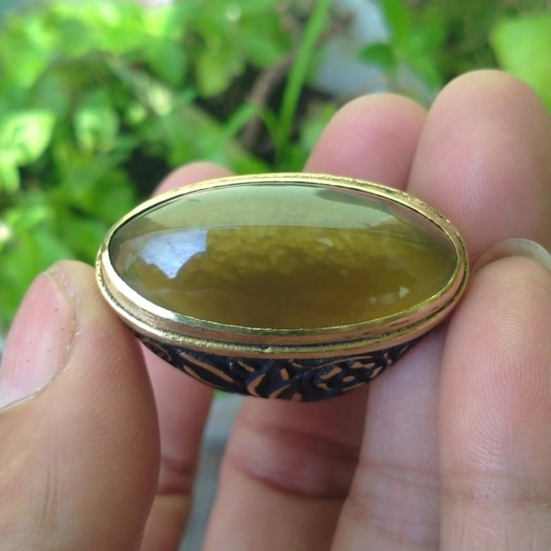 batu cincin chalsedhony pandan lumut kristal natural lebih asiek garansi retur kalau kagak love 35x2