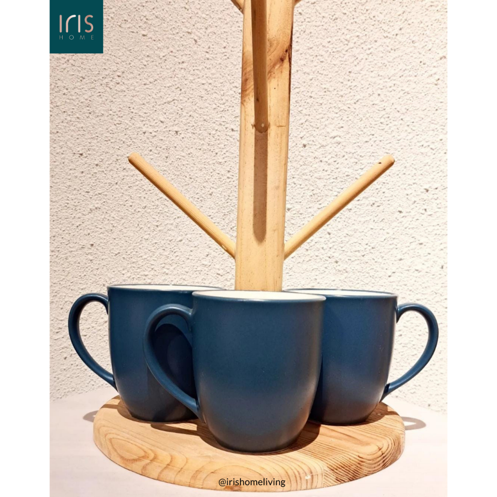 (Blue Mug) Gelas Mug/Gelas Cangkir Kopi/Gelas Minum/Gelas Teh/Gelas Mug Keramik Polos