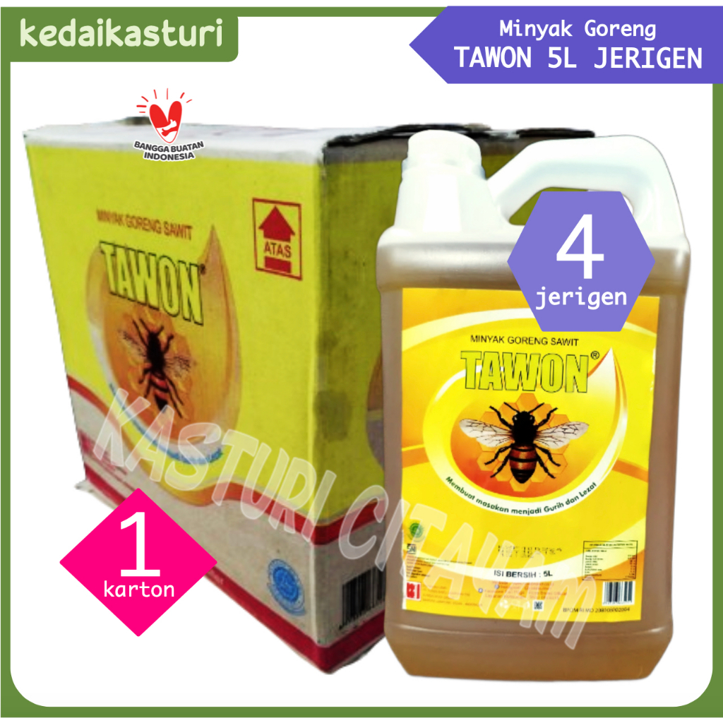 

Tawon 5 Liter Minyak Goreng Rose Brand - 1 Karton x 4 Jerigen