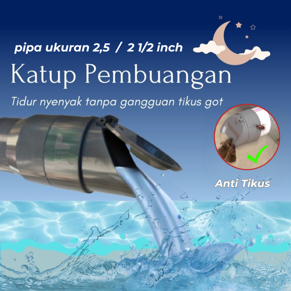 Tutup Pipa Anti Banjir Backflow Valve 2 Inch Rucika Anti Kecoa Tikus Got Saluran Pembuangan Air Selo