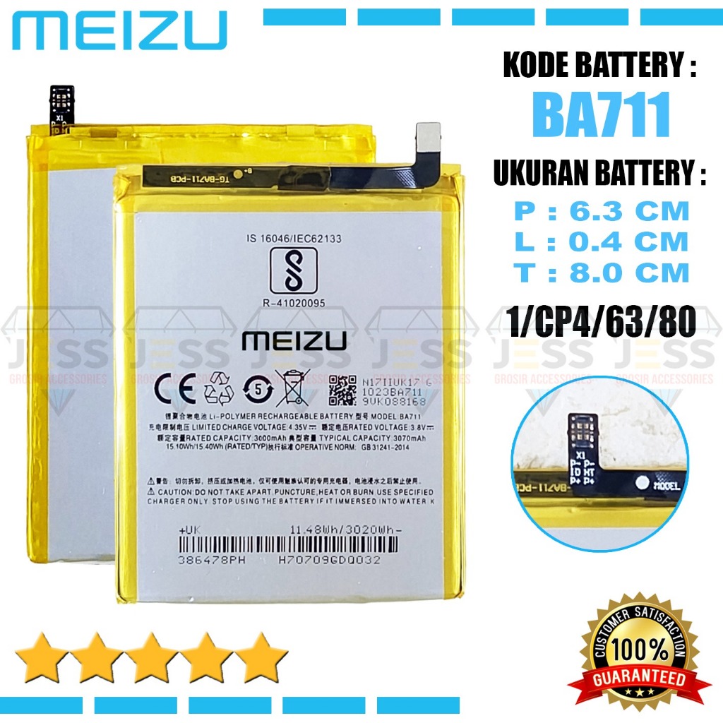 Baterai Original Meizu M6 M711M M711C M711Q M711H Battery BA711 Batre Original