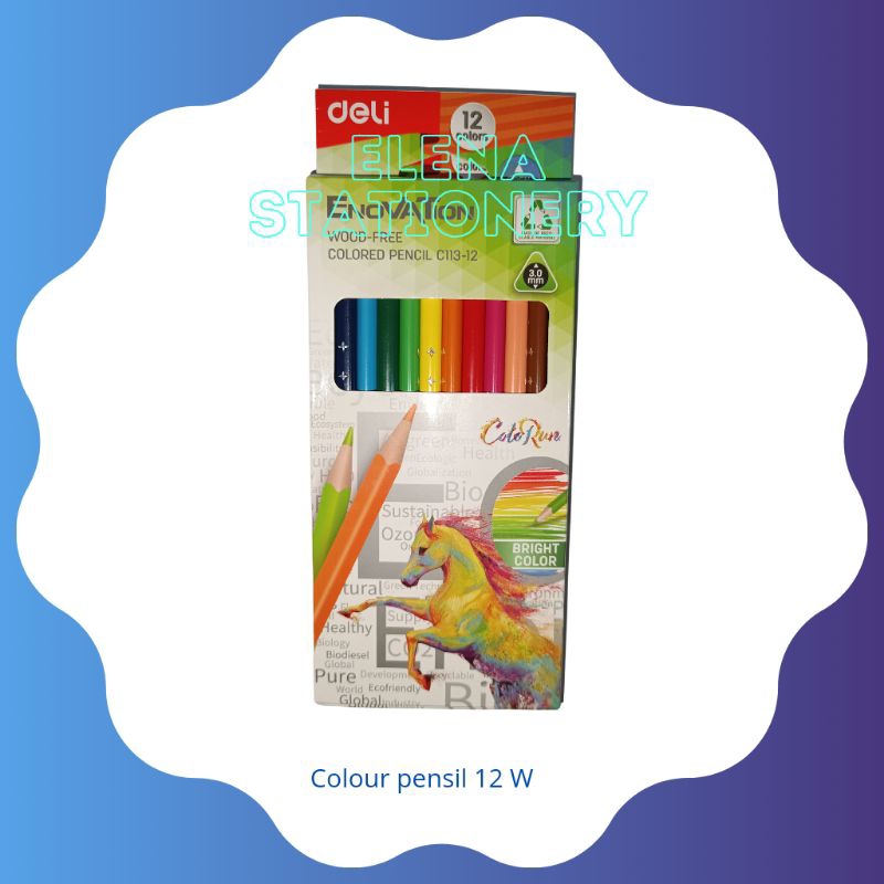 

color pencil 12 color deli/ pensil kayu warna 12 warna panjang/cat kayu