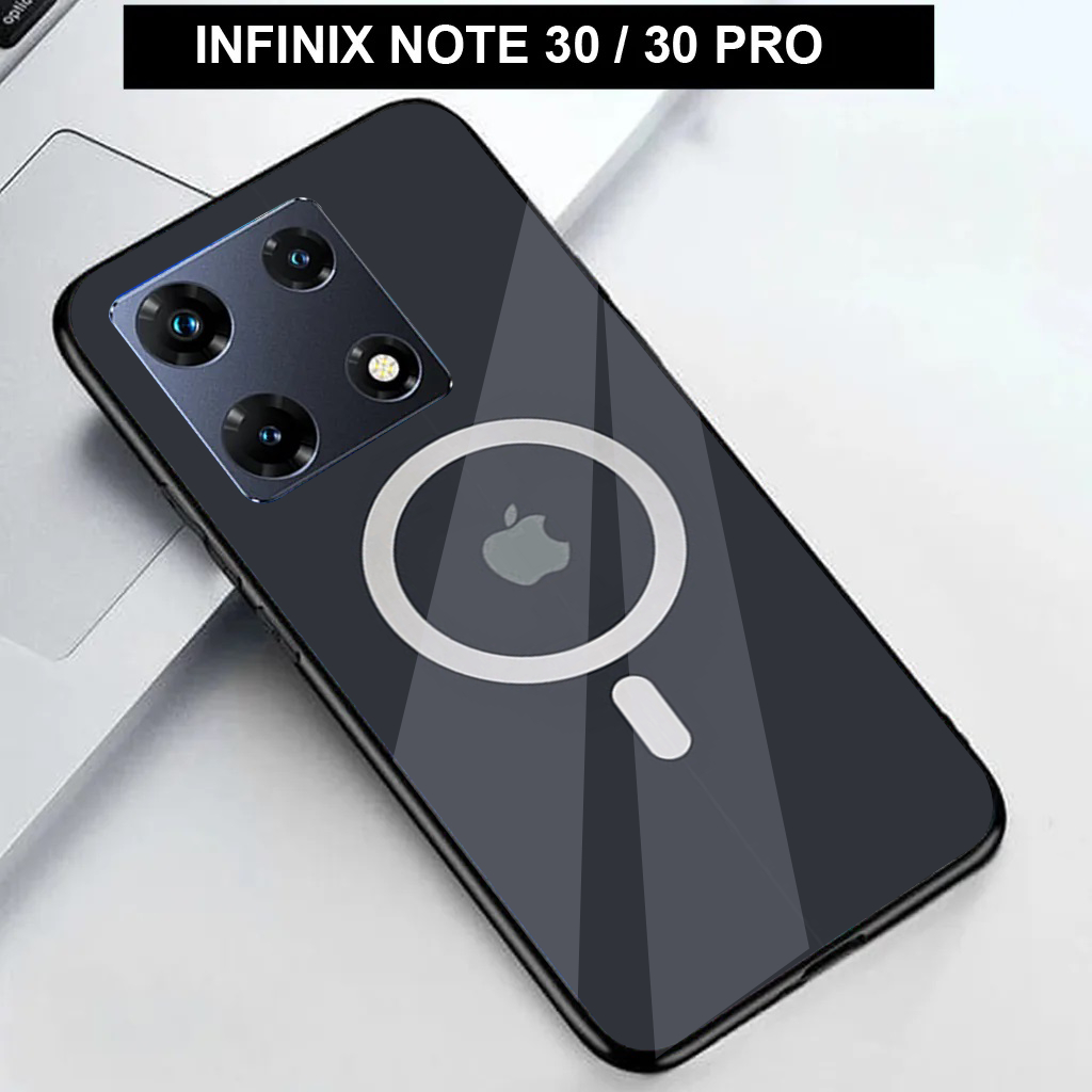 Soft Glass Kaca Untuk INFINIX NOTE 30/ INFINIX NOTE 30 PRO Terbaru  Motif Logo IP Softcase Kilau Pel