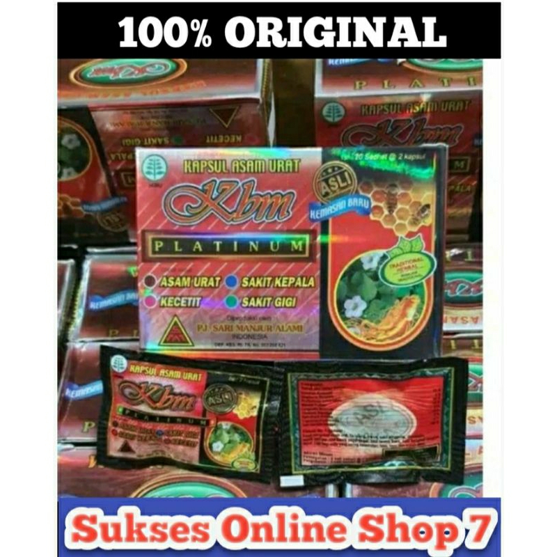 Kapsul Kbm Platinum Asli Original Obat Asam Urat Kecetit Sakit Kepala Sakit Gigi Rhematik Encok Dll