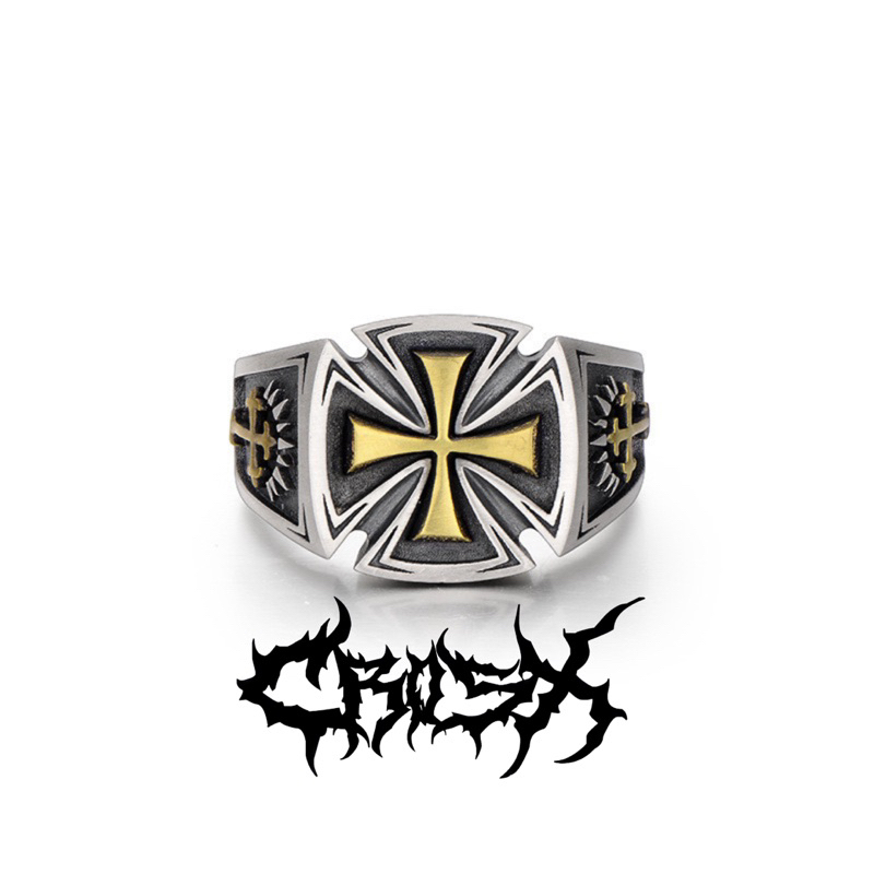 TERBARU SAMO RING / INDEPENDENT CROSS RING / CINCIN TENGKORAK CINCIN HITAM SILVER / CROSS RING